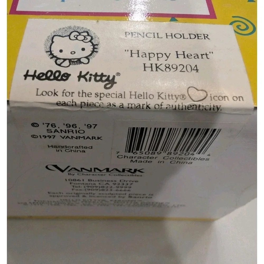 Vintage Hello Kitty Pencil Holder 1997 Red Heart Polkadot 1st Edition